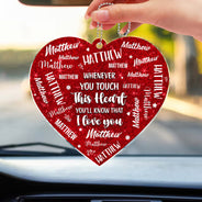Whenever You Touch This Heart - Loving Gift For Mom, Grandma - Personalized Acrylic Car Hanger