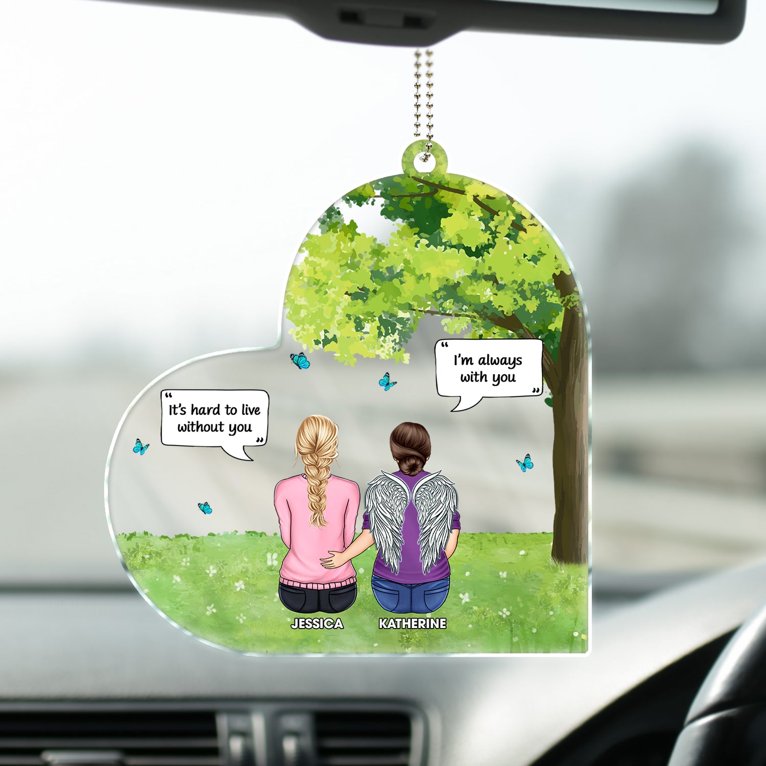 It's So Hard To Live Without You - Memorial Gift - Personalized Acrylic Car Hanger