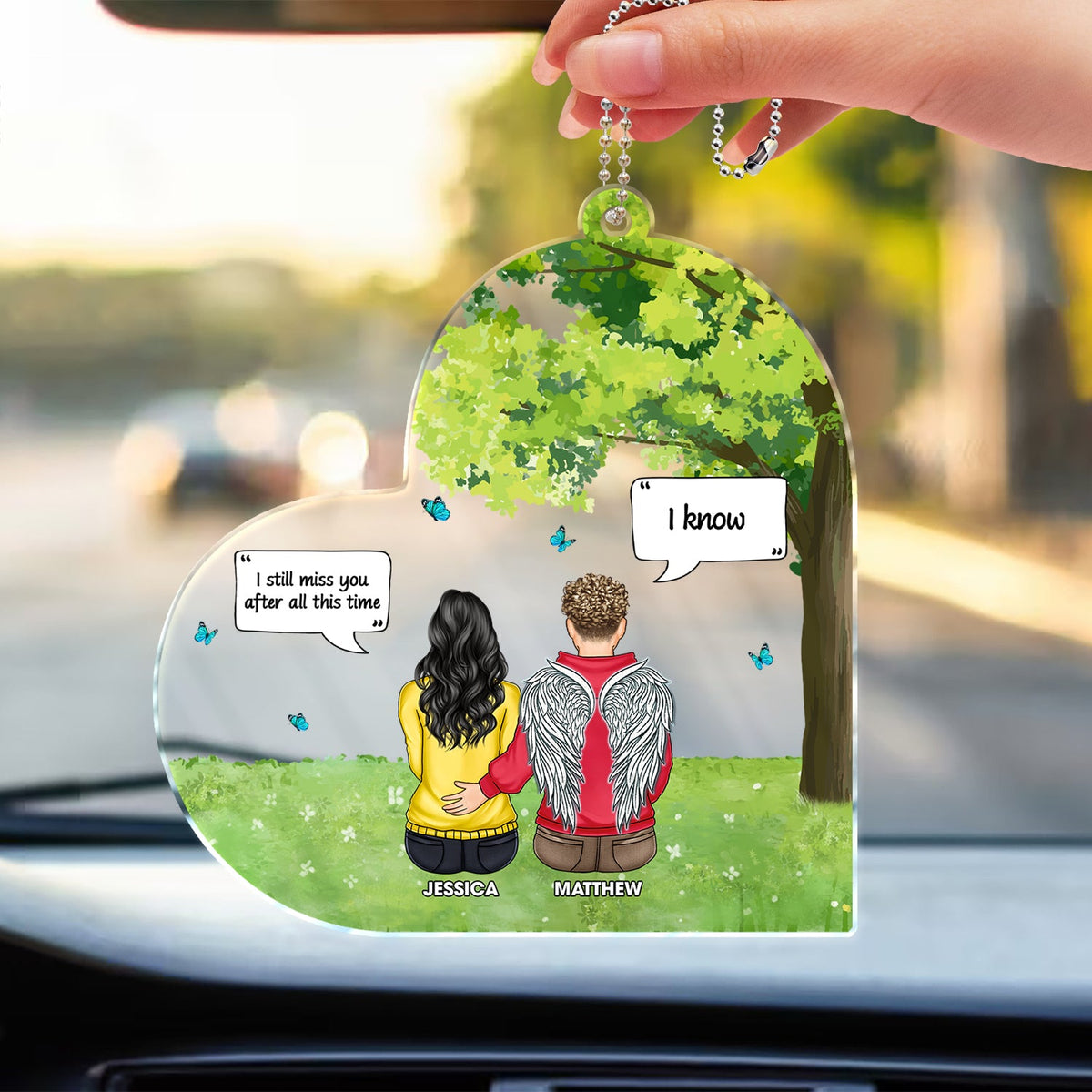 It's So Hard To Live Without You - Memorial Gift - Personalized Acrylic Car Hanger