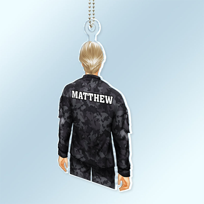 Veteran Army Military Uniform - Personalized Acrylic Car Hanger