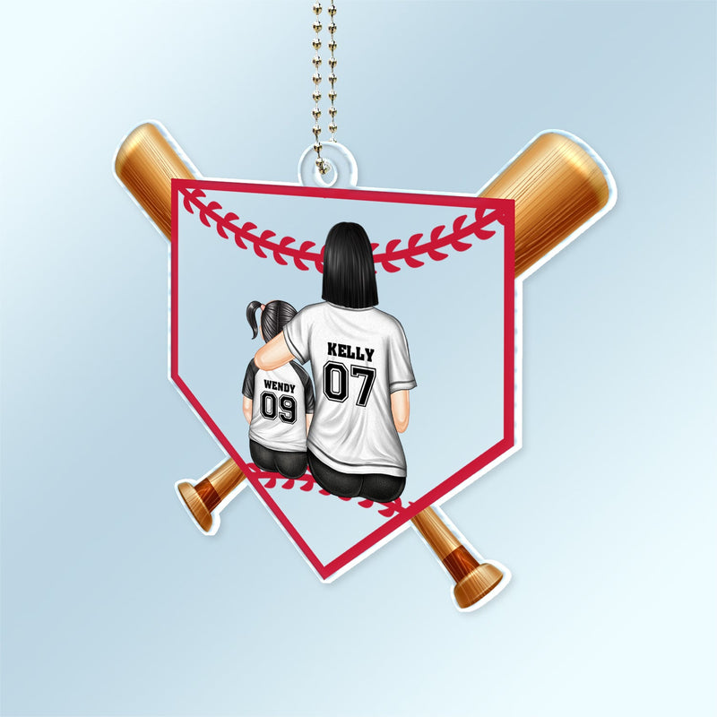 Baseball Mom - Gift For Sport Mom, Baseball, Softball Mom - Personalized Acrylic Car Hanger
