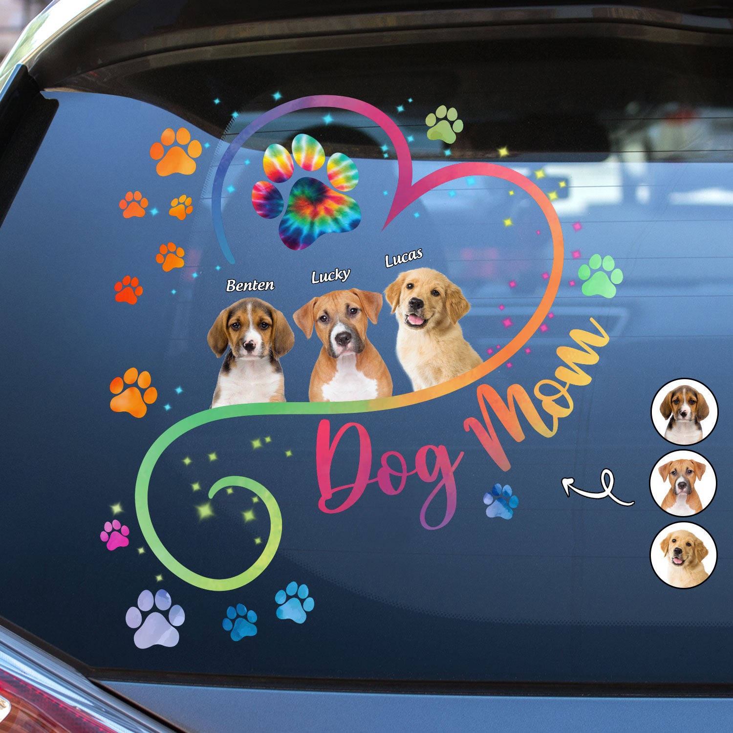 Custom Photo Dog Mom - Gift For Dog Lovers - Personalized Decor Decal