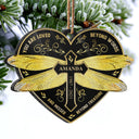 Gold Dragonfly Missed Beyond Treasure - Memorial Gift - Personalized Custom Heart Acrylic Ornament