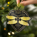 Gold Dragonfly Missed Beyond Treasure - Memorial Gift - Personalized Custom Heart Acrylic Ornament