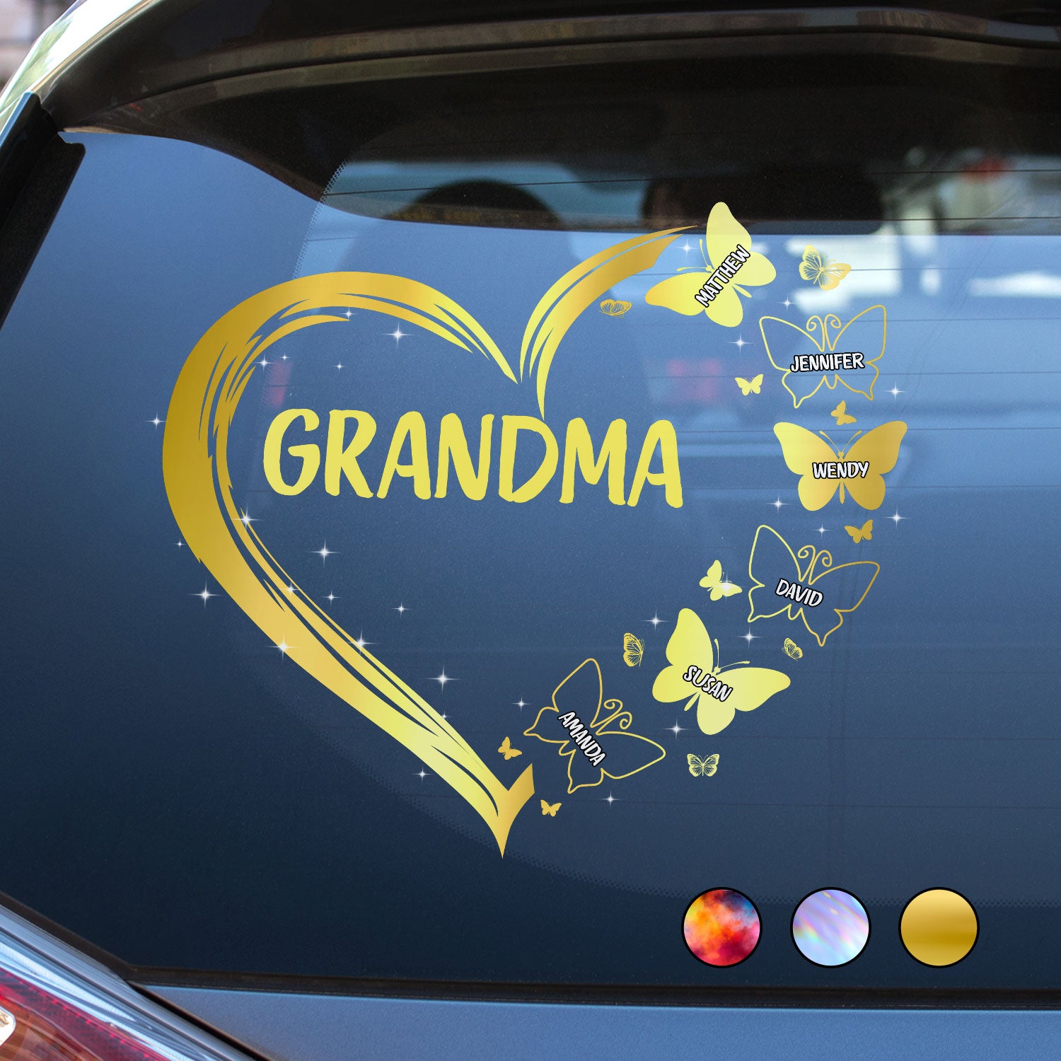 Butterfly Grandma - Gift For Grandma - Personalized Decor Decal