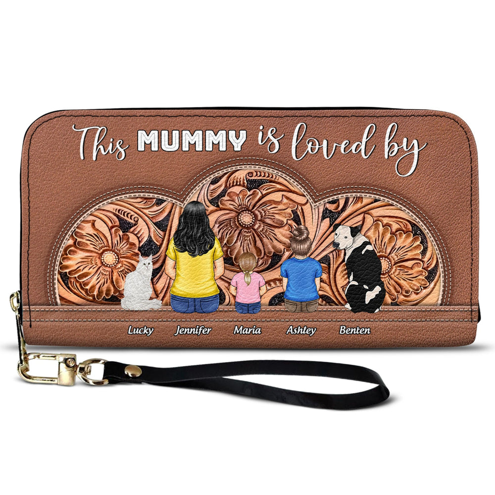 This Is Loved By Leather - Gift For Mother, Grandma - Personalized Leather Long Wallet