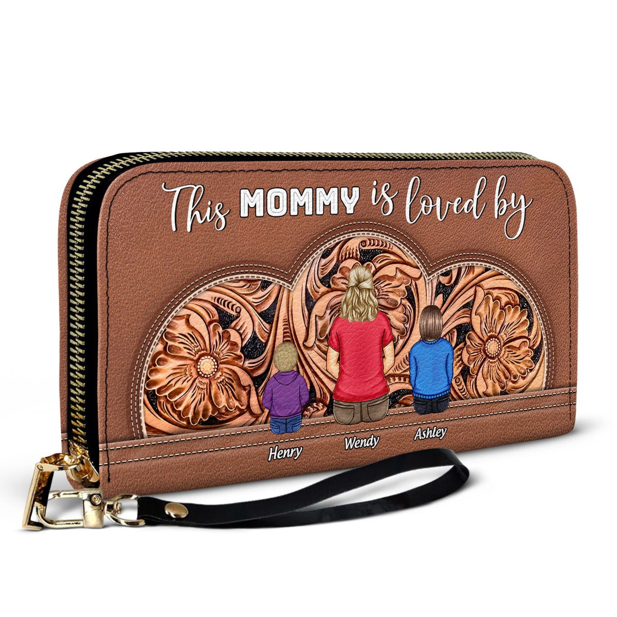 This Is Loved By Leather - Gift For Mother, Grandma - Personalized Leather Long Wallet