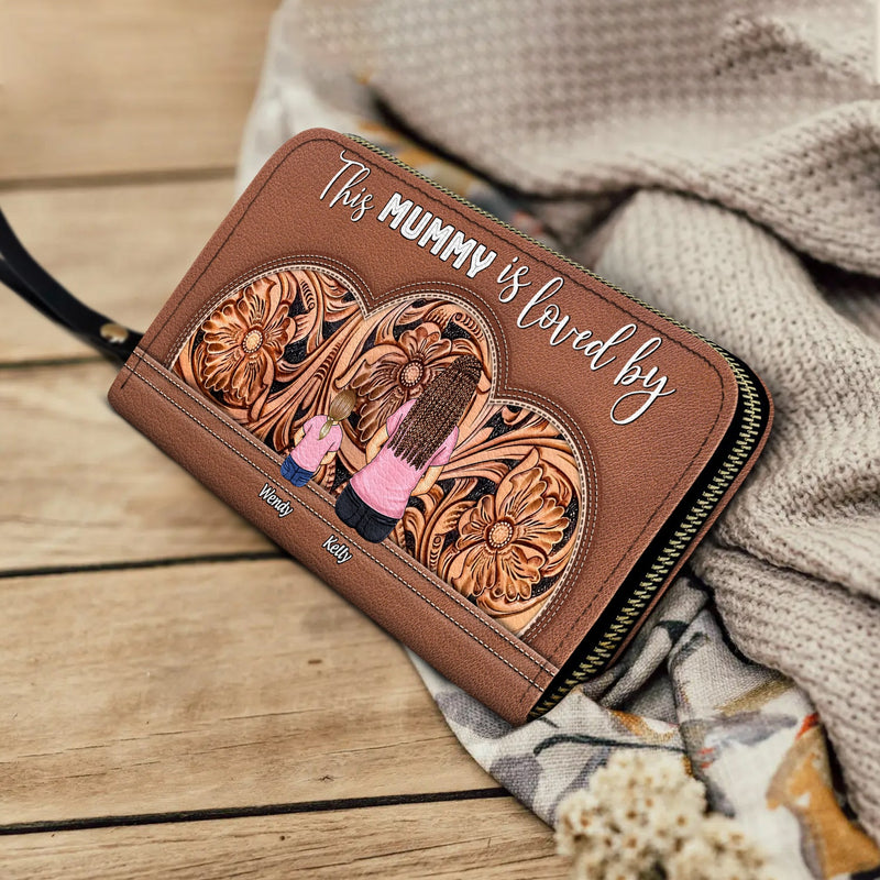 This Is Loved By Leather - Gift For Mother, Grandma - Personalized Leather Long Wallet
