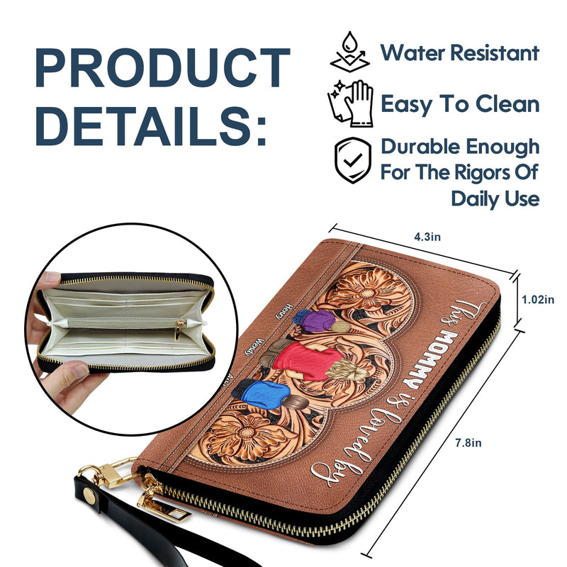 This Is Loved By Leather - Gift For Mother, Grandma - Personalized Leather Long Wallet