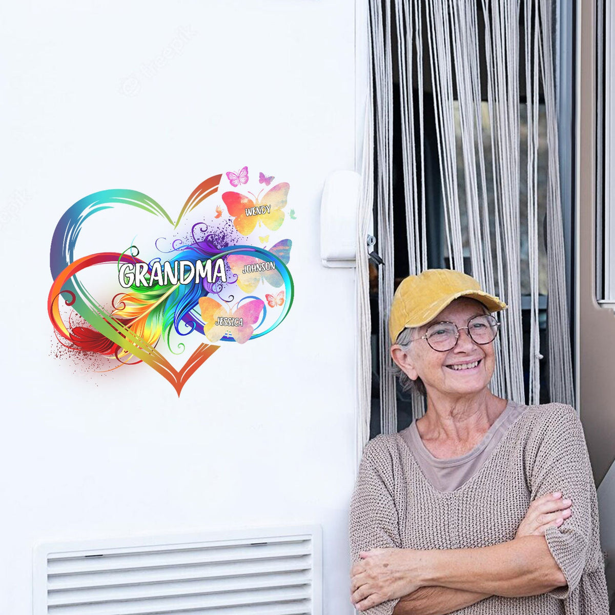 Grandma Mom Heart Infinity Butterfly Gift For Mother, Grandma Pers