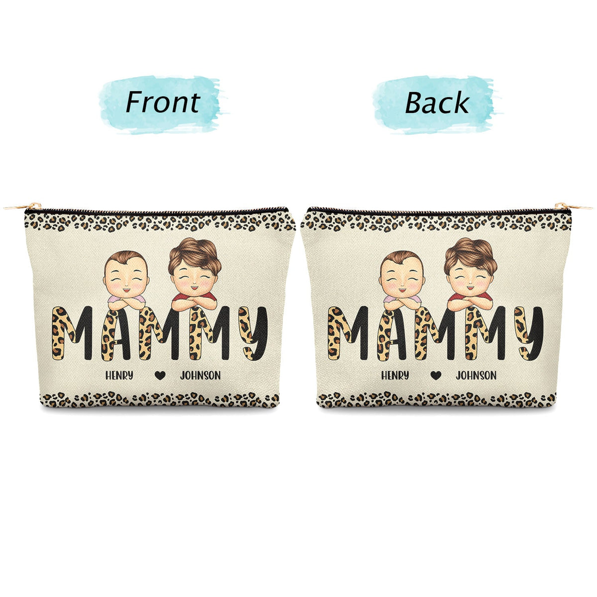 Léopard Mama Nana Titre - Anniversaire, Cadeau d'amour pour maman, maman, mère, grand-mère, grand-mère - Trousse de maquillage personnalisée