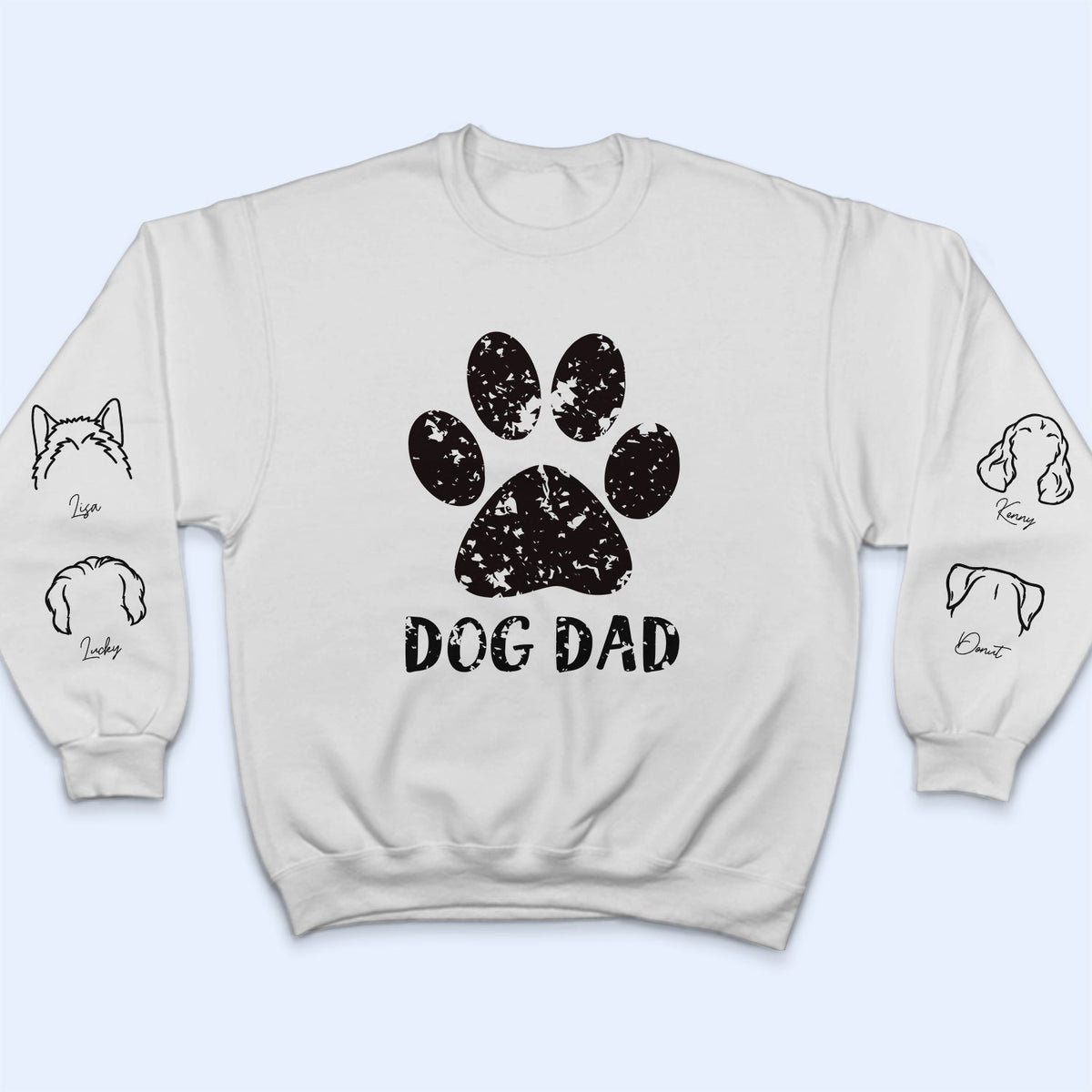 Pawz Dog Mom Dog Dad - Gift For Dog Lovers - Personalized Unisex Sweatshirt With Design On Sleeve