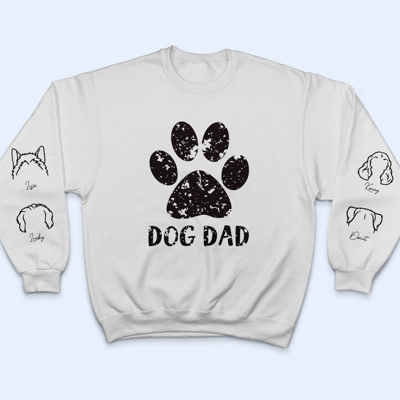 Pawz Dog Mom Dog Dad - Gift For Dog Lovers - Personalized Unisex Sweatshirt With Design On Sleeve