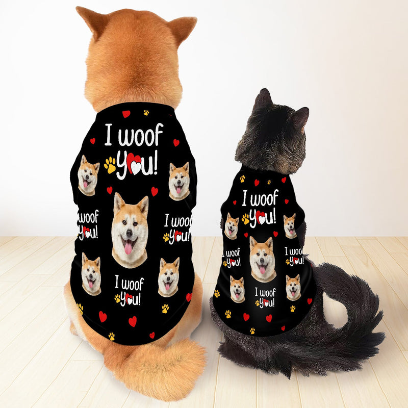 Custom Photo I Woof You - Gift For Dog Lovers - Personalized Pet Shirt