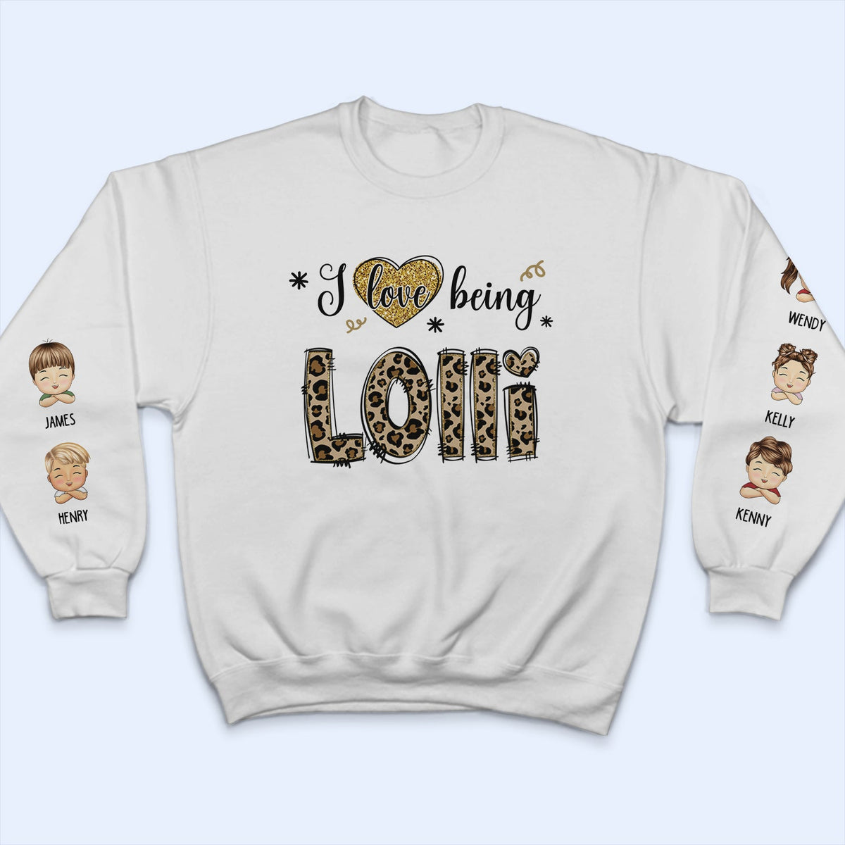 I Love Being Grandma - Gift For Grandma - Personalized Unisex Sweatshirt With Design On Sleeve