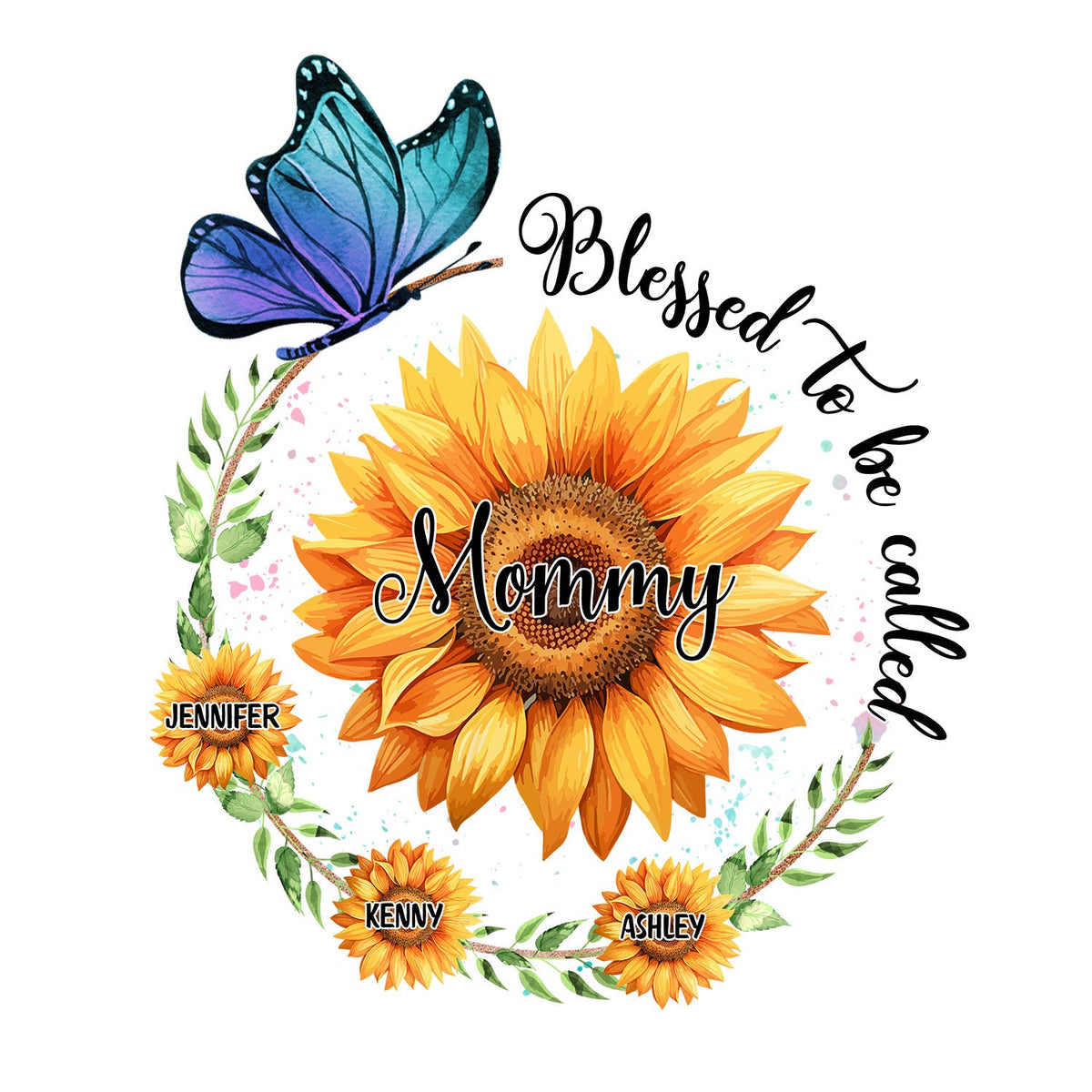 Heureux d'être appelé Grand-mère Tournesol - Cadeau pour grand-mère, mère, maman - Autocollant décoratif personnalisé