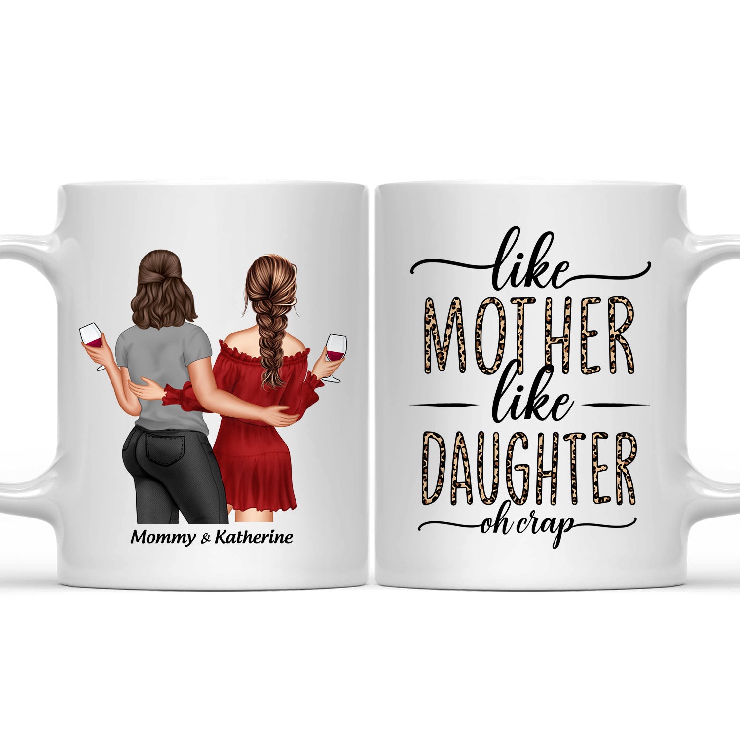 Like Mother Like Daughter Leopard - Gift For Mother, Mom - Personalized Mug
