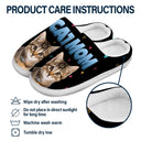 Custom Photo Cat Mom - Gift For Cat Lovers - Personalized Fluffy Slippers