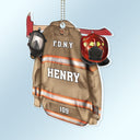 Firefighter Armor With Oxygen Mask - Gift For Firefighter - Personalized Acrylic Car Hanger