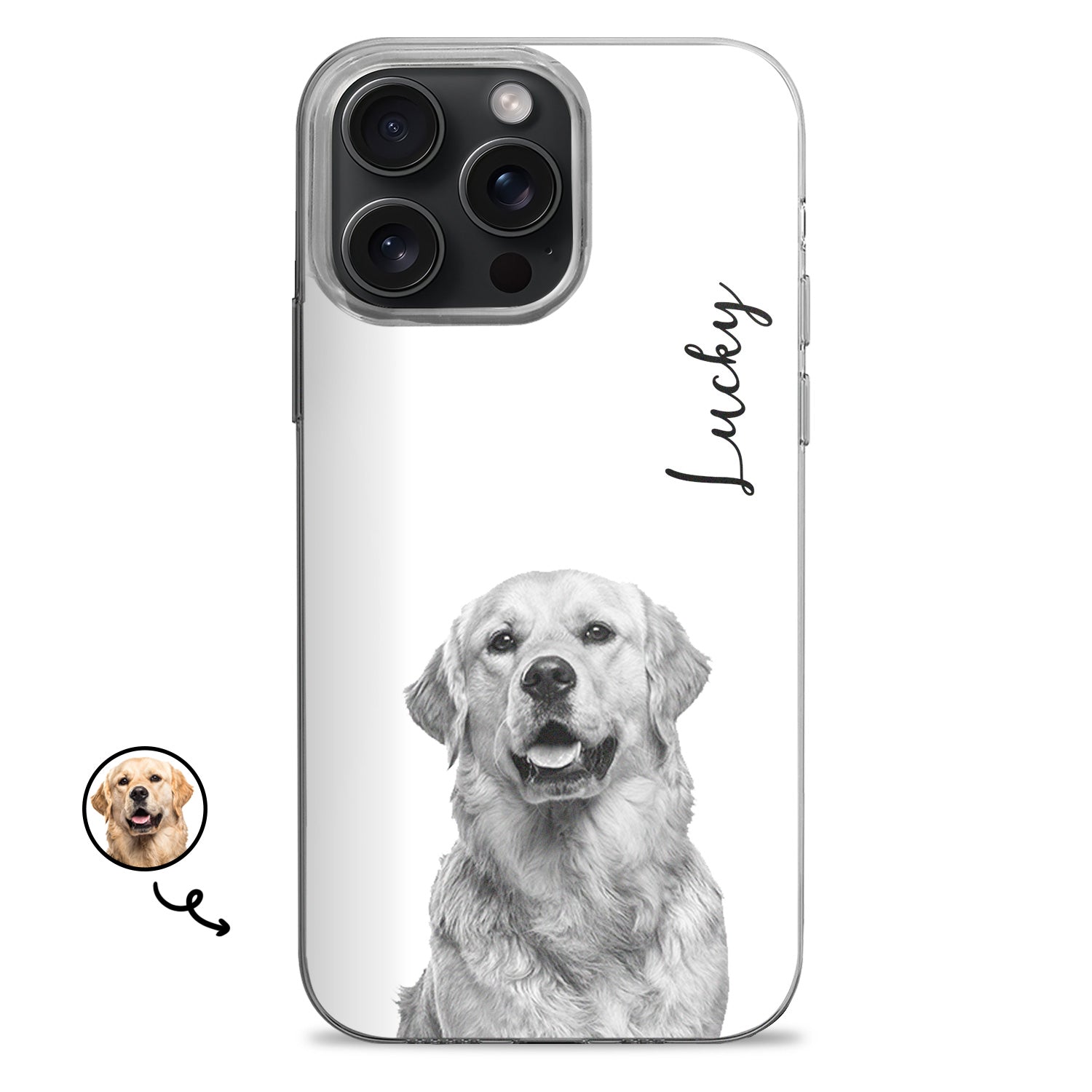 Custom Photo Black And White Pet Face - Gift For Pet Lovers - Personalized Clear Phone Case
