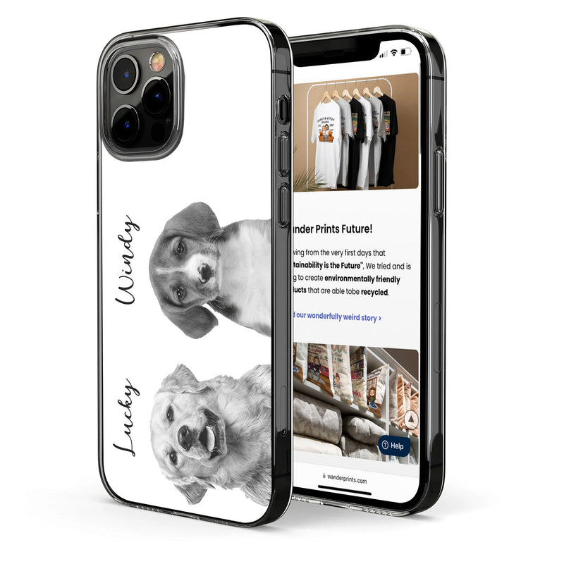 Custom Photo Black And White Pet Face - Gift For Pet Lovers - Personalized Clear Phone Case