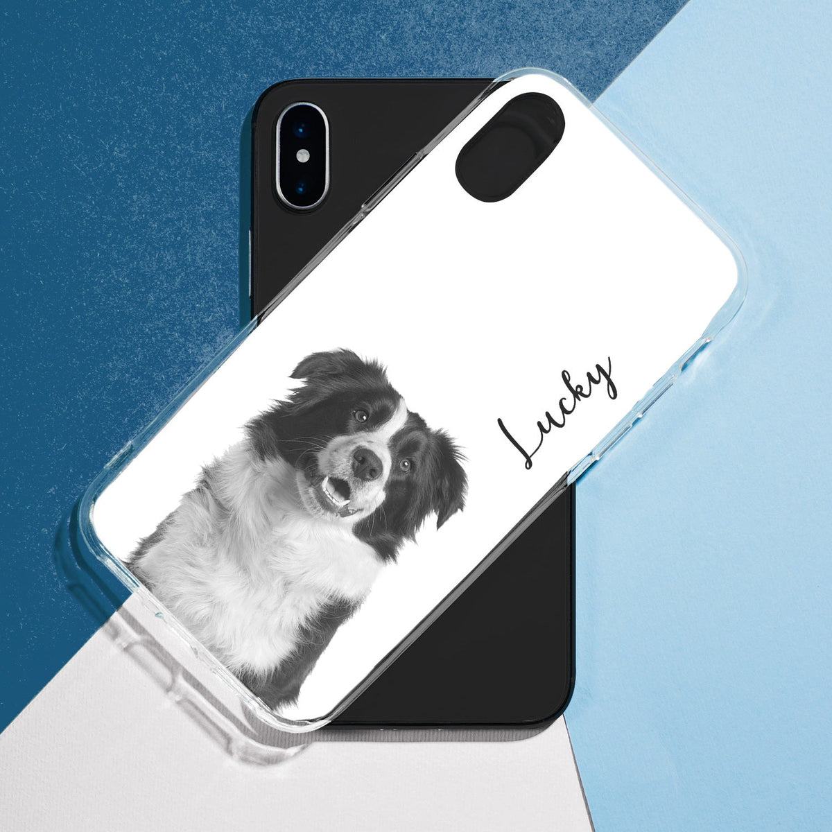Custom Photo Black And White Pet Face - Gift For Pet Lovers - Personalized Clear Phone Case