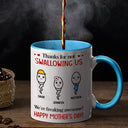 Thanks For Not Swallowing Us Simple Sperm - Funny Gift For Mother - Personalized Accent Mug