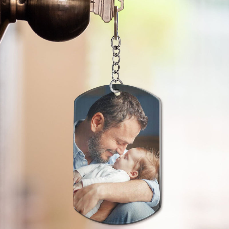 Custom Photo The Night You Became My Daddy Star Map - Gift For Dad, Father - Personalized Aluminum Keychain