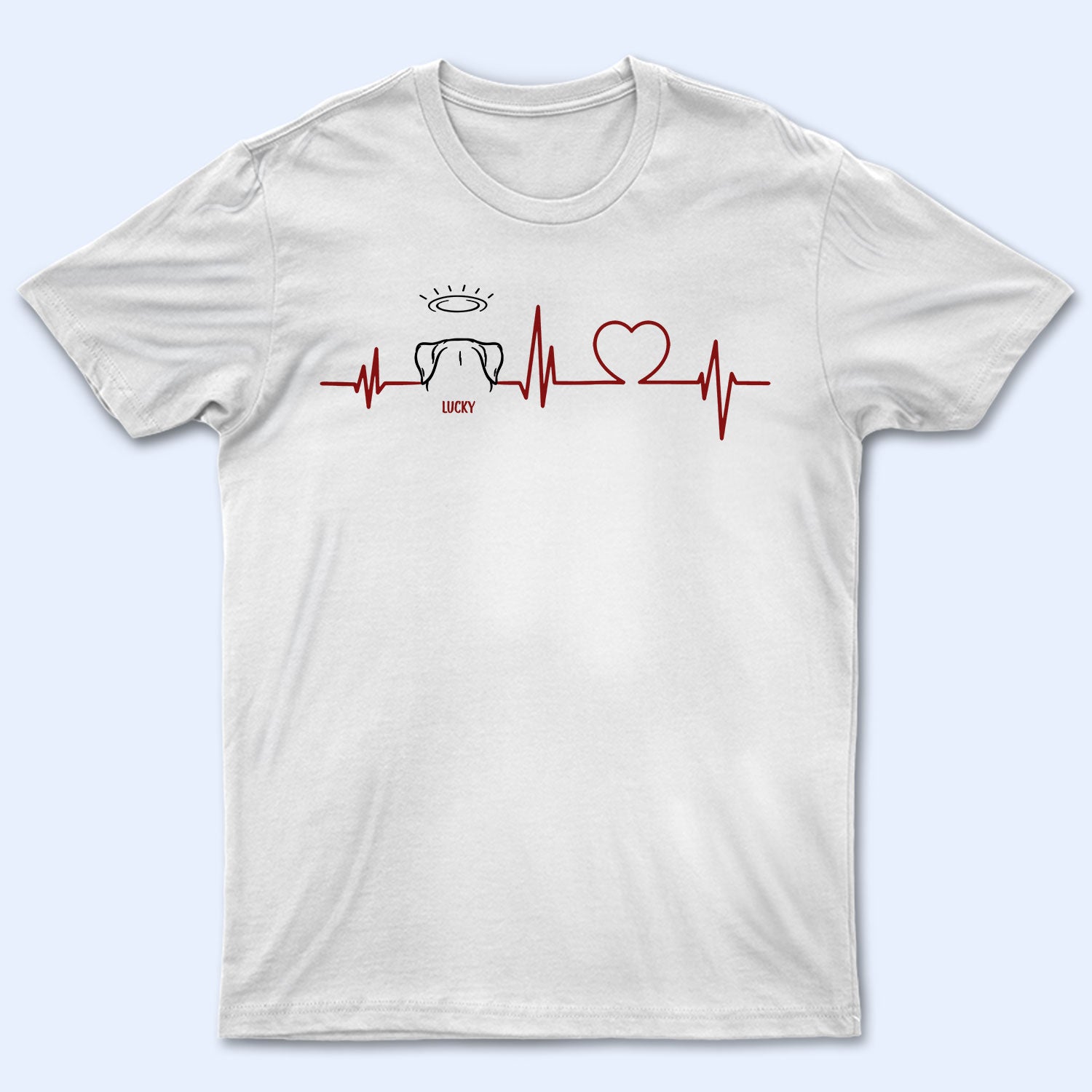 Dog Sketch Heartbeat - Gift For Dog Lovers - Personalized T Shirt