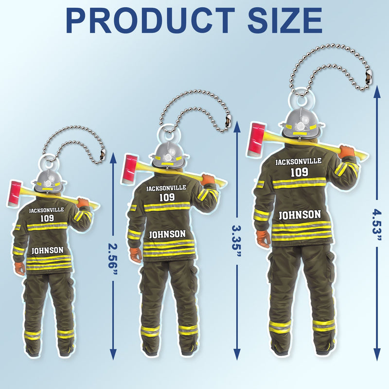 Firefighter Uniform - Gift For Firefighters - Personalized Acrylic Car Hanger