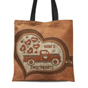 Nana's Sweethearts Leather Pattern - Gift For Grandma - Personalized Zippered Canvas Bag
