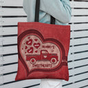Nana's Sweethearts Leather Pattern - Gift For Grandma - Personalized Zippered Canvas Bag