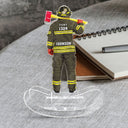 Firefighter Uniform - Gift For Firefighter - Personalized Acrylic Shaking Stand