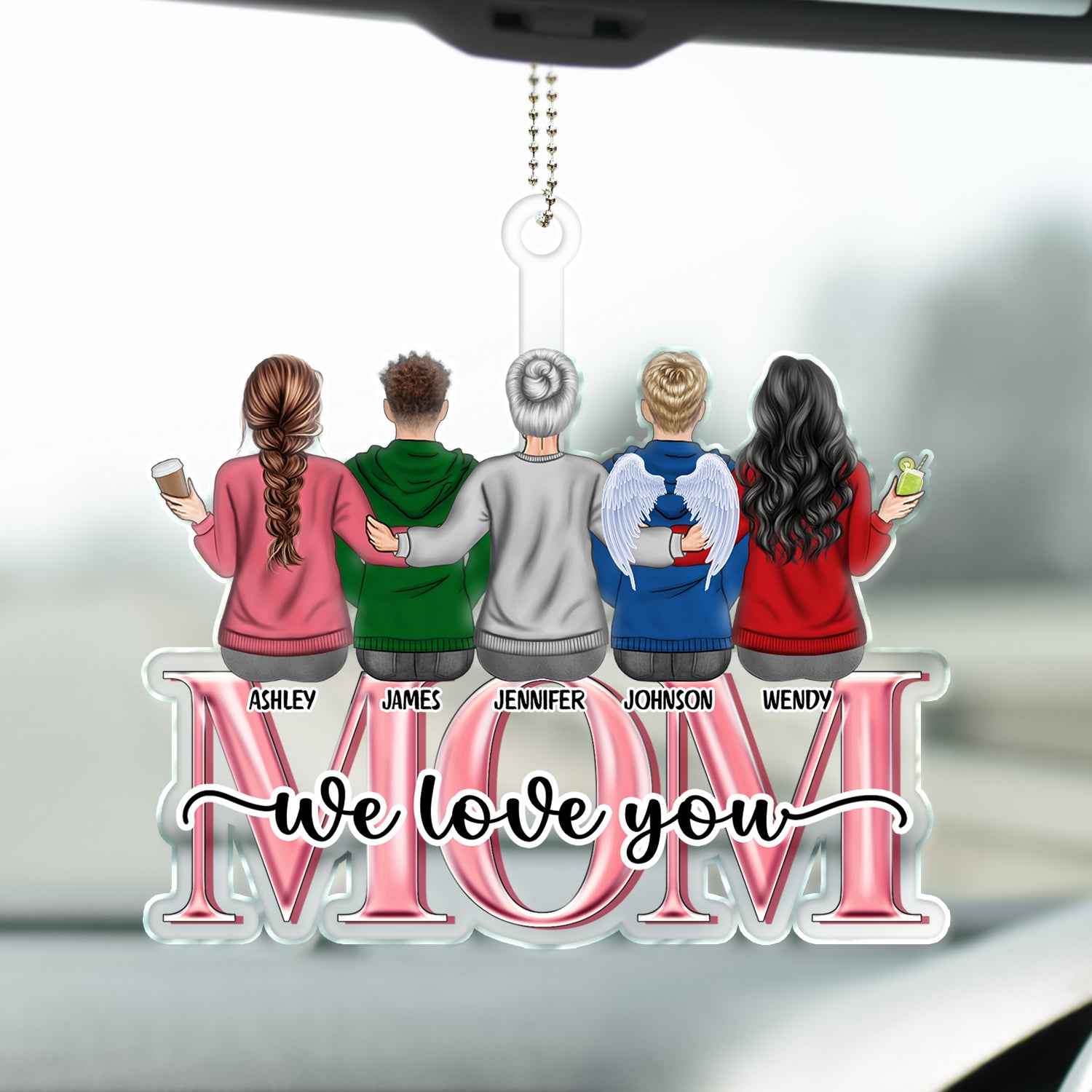 Mom We Love You - Gift For Mother, Mom - Personalized Acrylic Car Hanger