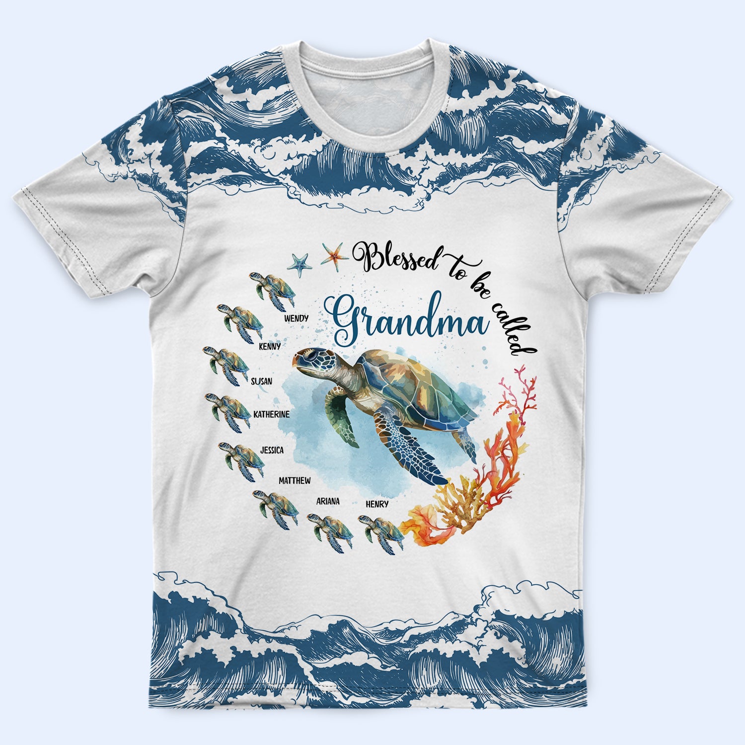 Blessed To Be Called Grandma - Gift For Grandmas - Personalized Full Print T Shirt