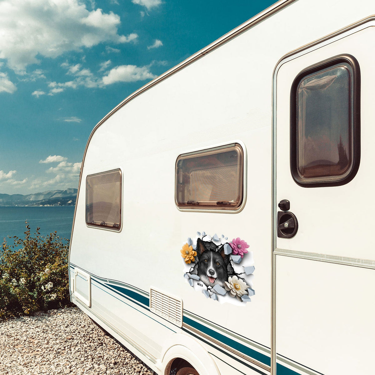 Dog Face 3D Cracked - Gift For Dog Lovers - Personalized Decor Decal