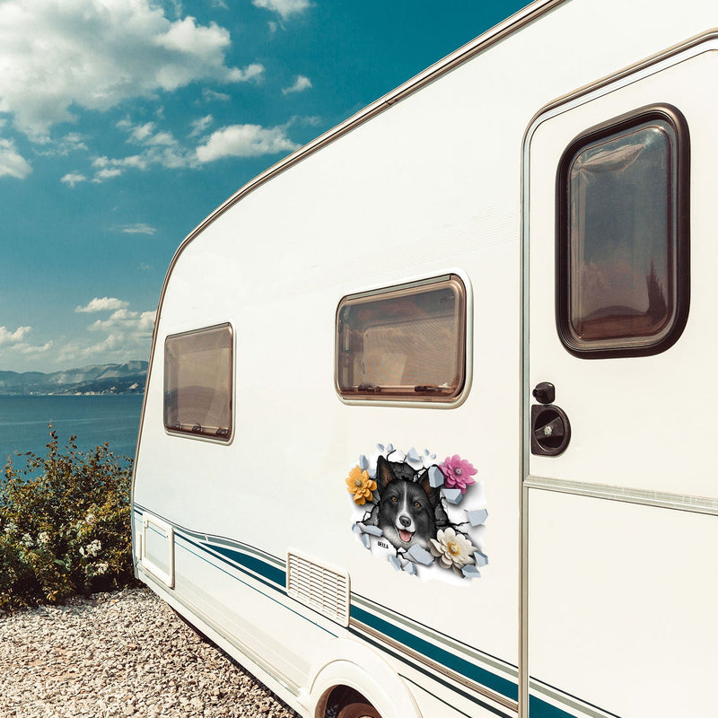 Dog Face 3D Cracked - Gift For Dog Lovers - Personalized Decor Decal