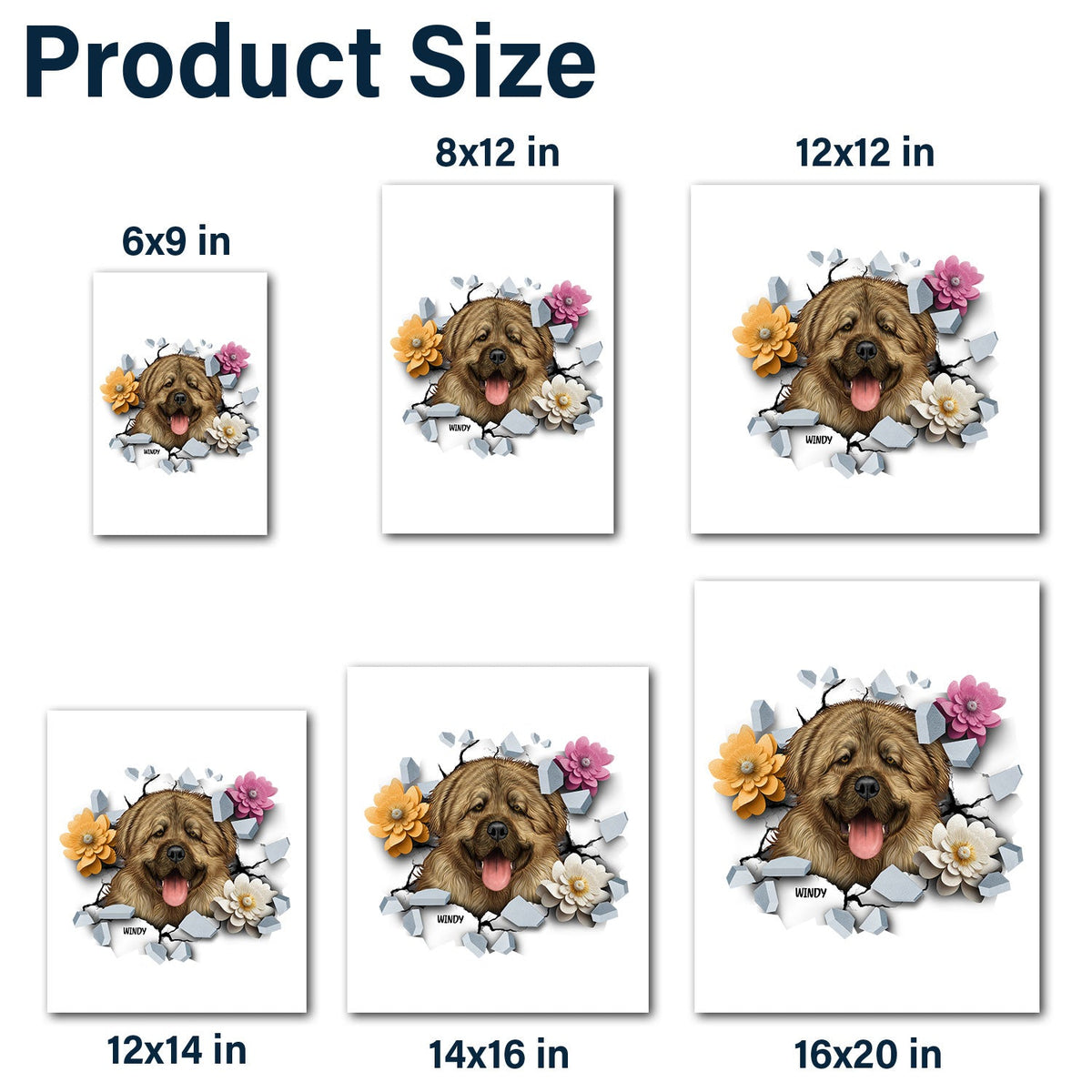 Dog Face 3D Cracked - Gift For Dog Lovers - Personalized Decor Decal