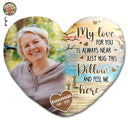 Custom Photo My Love For You Is Always Near - Memorial Gift - Personalized Heart Shaped Pillow