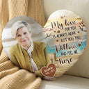 Custom Photo My Love For You Is Always Near - Memorial Gift - Personalized Heart Shaped Pillow
