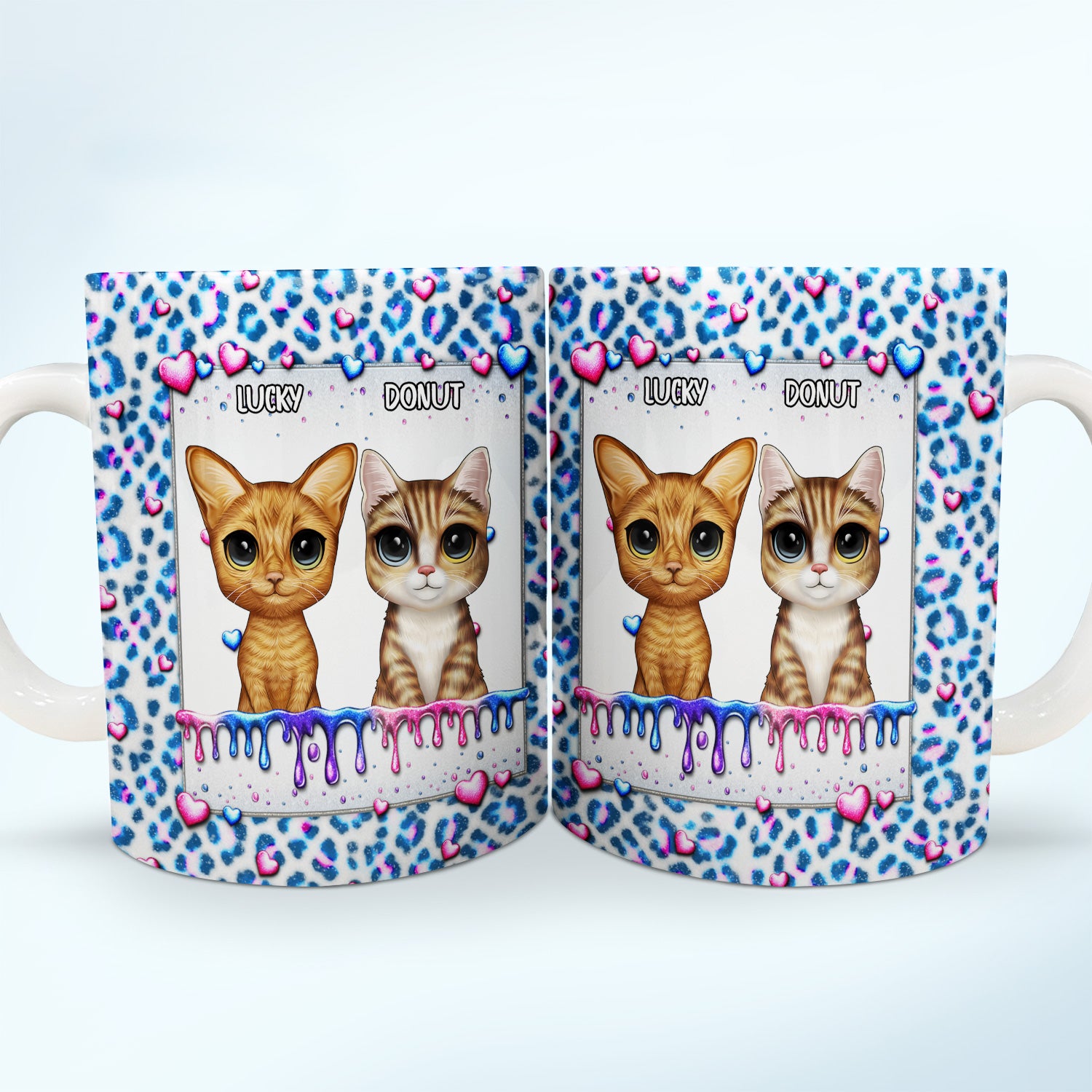 Cat Lovers 3D Effect Leopard - Gift For Cat Lovers - Personalized White Edge-to-Edge Mug