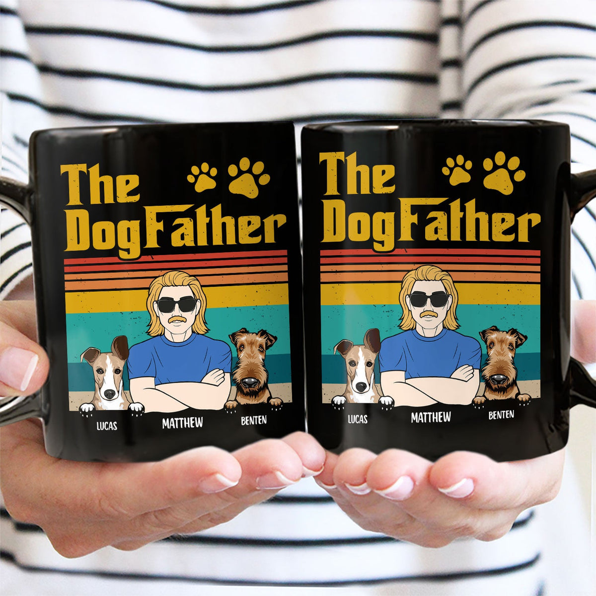The Dog Father - Gift For Dog Dad, Dog Lovers - Personalized Black Mug