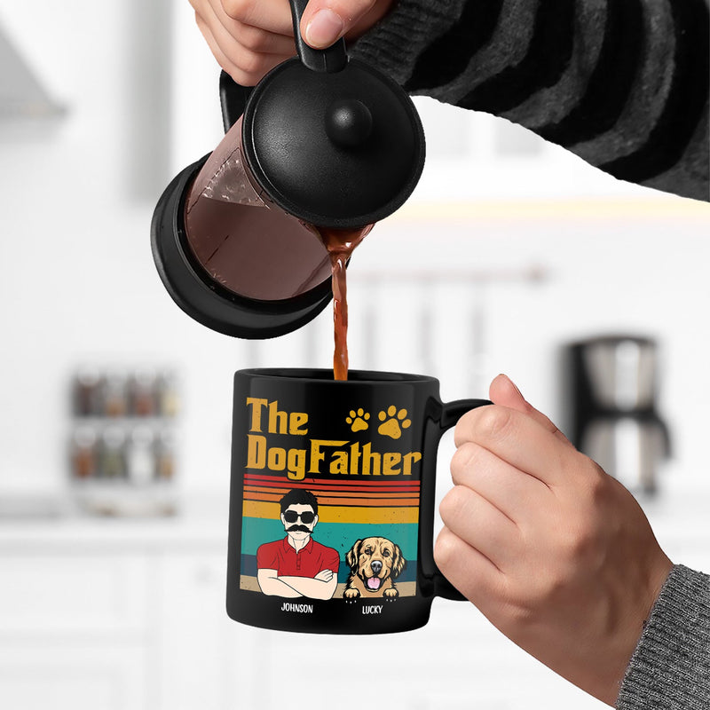 Le Père Chien - Cadeau pour papa chien, amoureux des chiens - Mug noir personnalisé