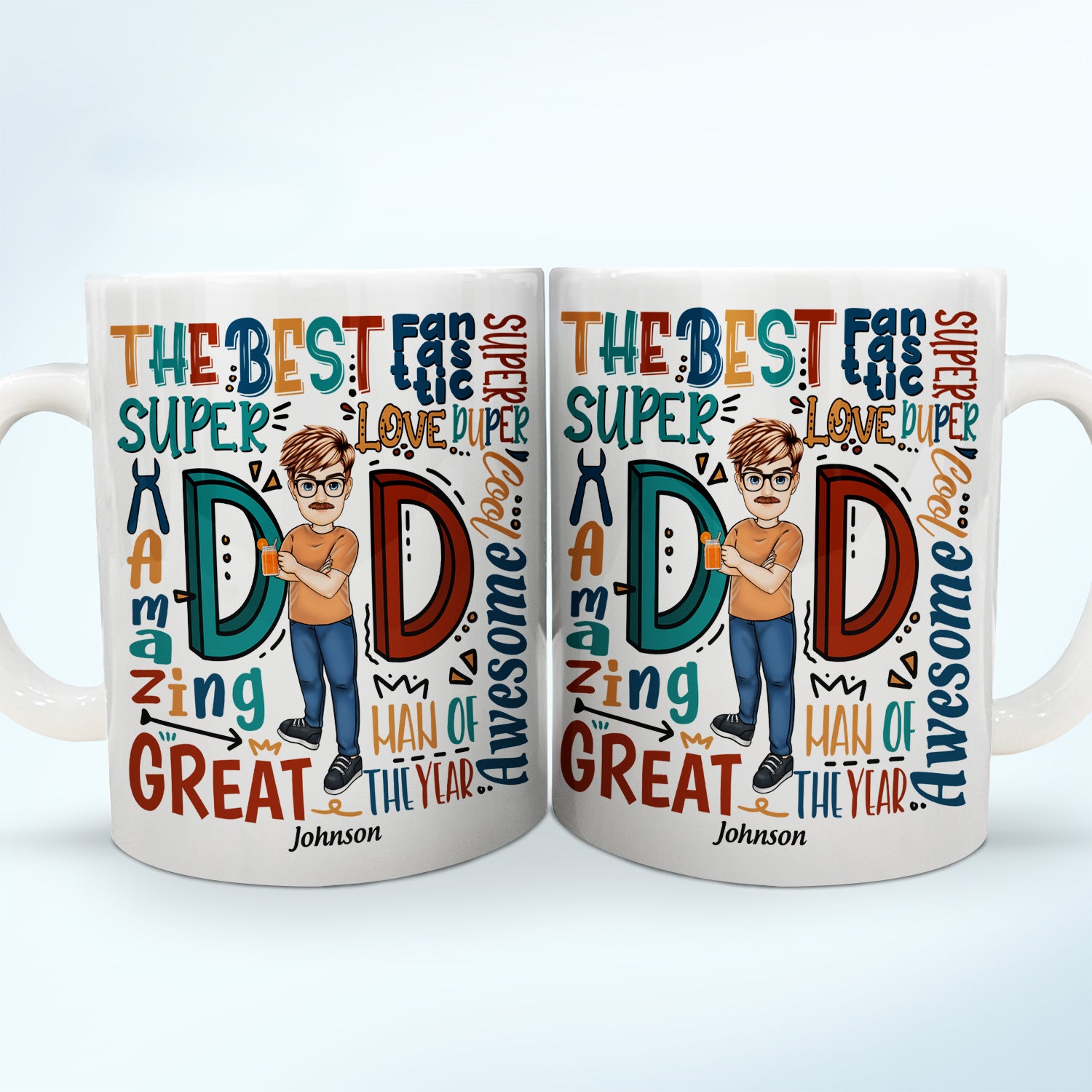 Super Dad - Gift For Father, Dad - Personalized White Edge-to-Edge Mug