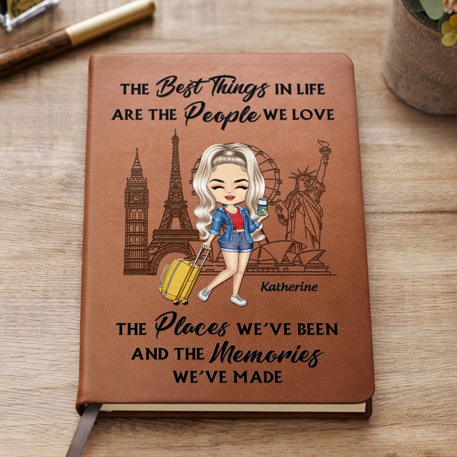 The Memories We've Made - Gift For Traveling Lovers - Personalized Leather Journal