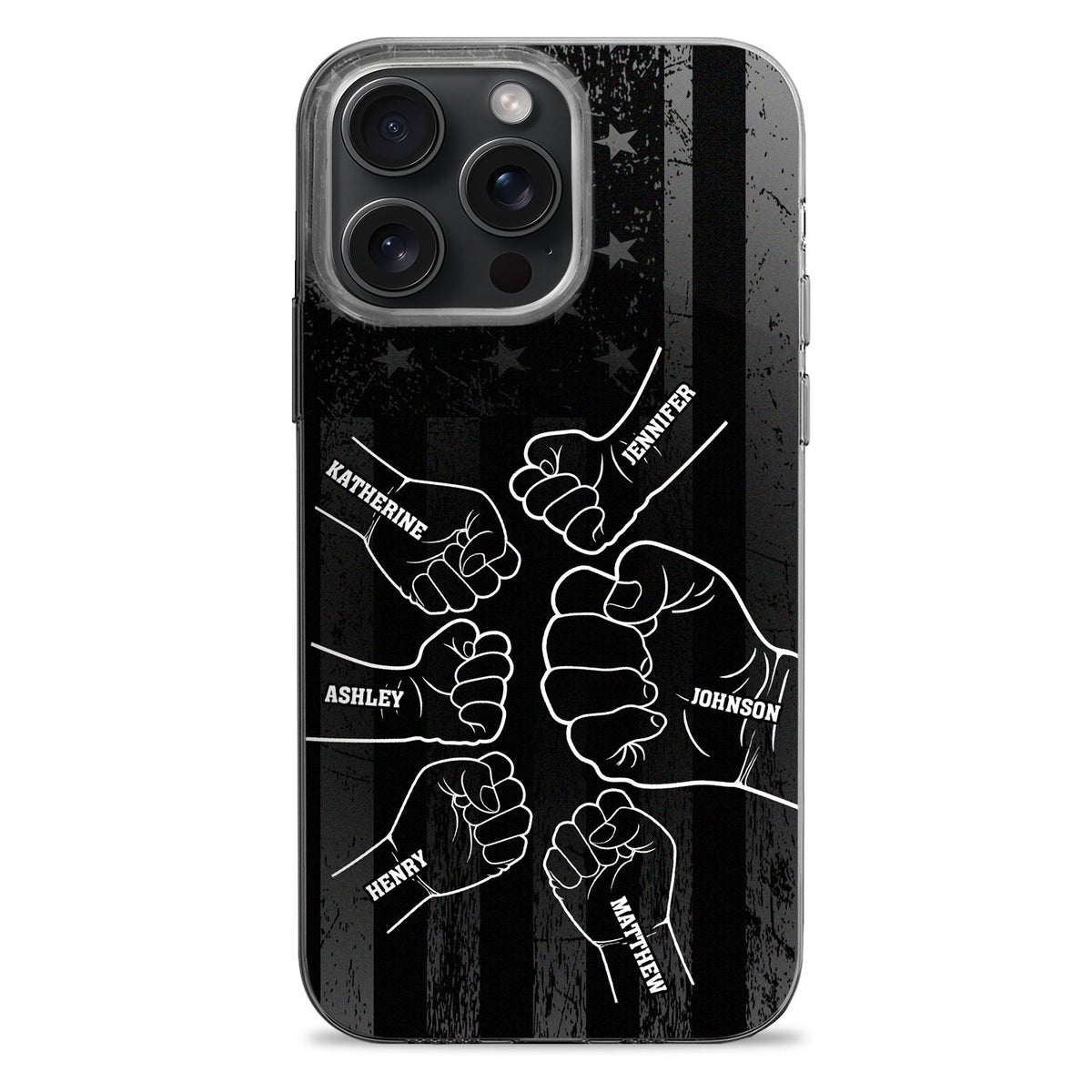 Stars & Stripes, Fist Bump - Gift For Dad, Father, Grandfather, Grandpa - Personalized Clear Phone Case