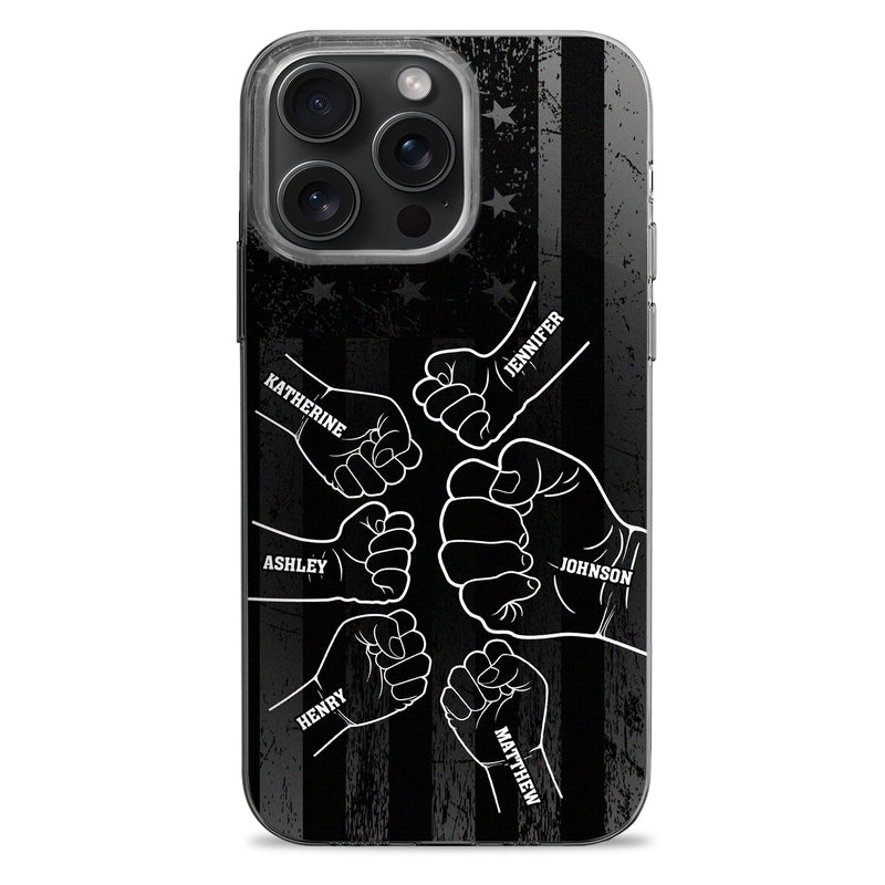 Stars & Stripes, Fist Bump - Gift For Dad, Father, Grandfather, Grandpa - Personalized Clear Phone Case