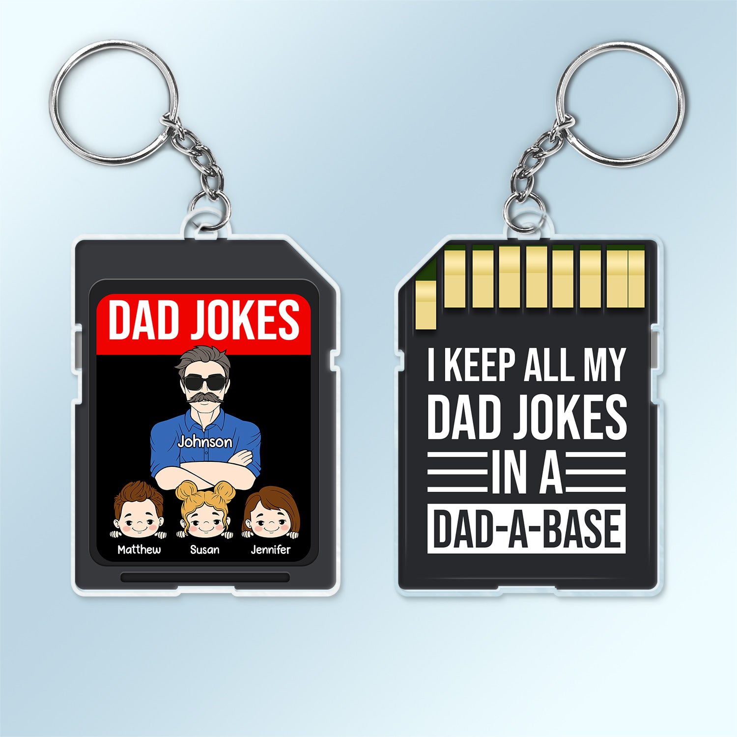 I Keep All My Dad Jokes In - Gift For Dad, Father, Grandpa - Personalized Acrylic Keychain
