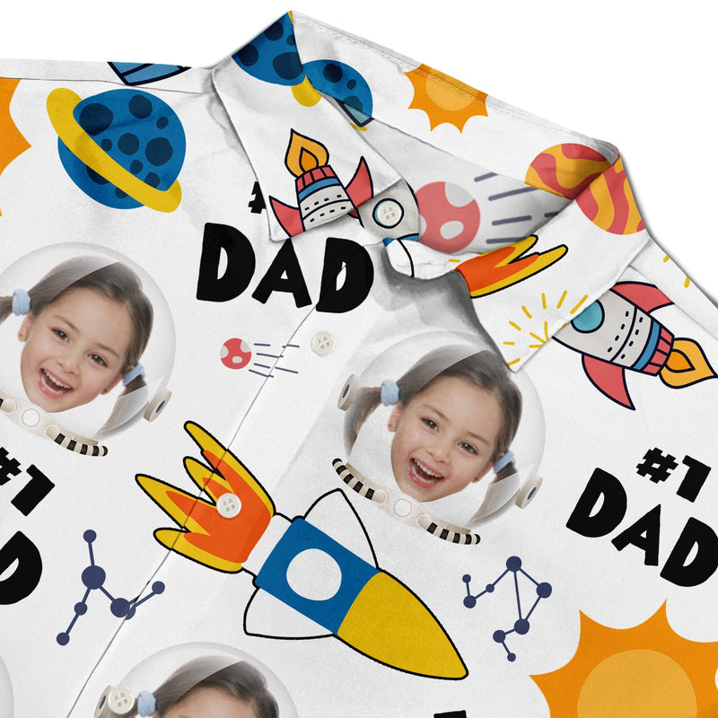 Custom Photo Astronaut #1 Dad - Personalized Hawaiian Shirt
