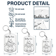 Porte-clés personnalisé en aluminium « Daddy's Team Fist Bump »